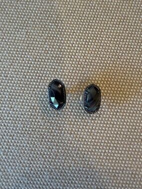 Kendra Scott Black Oval Faceted Stud Earrings
